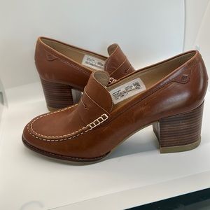 Women's Seaport Penny Heel Leather Loafer slidder preppy shoes